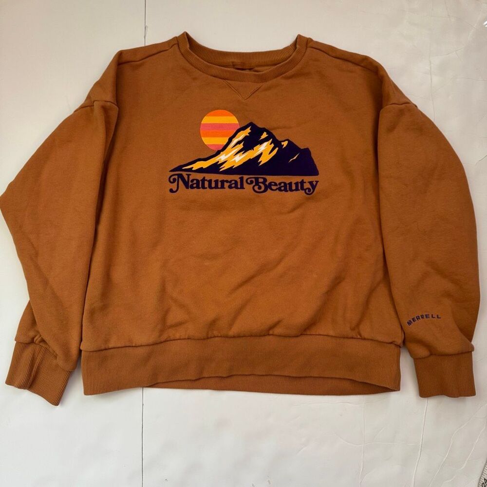 Merrell Women's Natural Beauty Fleece Crew Neck Organic Cotton Sweatshirt Large